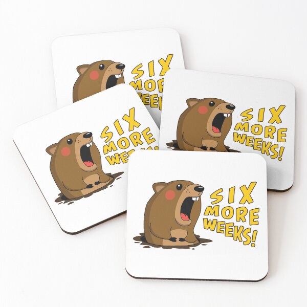 Item preview, Cute Groundhog Screaming “Six More Weeks!” Holiday designed and sold by Elvin Dantes.