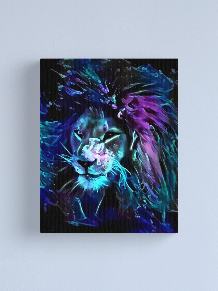 Alternate view of Night of the Neon Lion Canvas Print