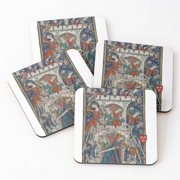 Item preview, Medieval Women Defending Castle with Flowers - Illuminated Manuscript designed and sold by emovendo.