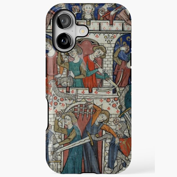 Medieval Women Defending Castle with Flowers - Illuminated Manuscript iPhone Tough Case
