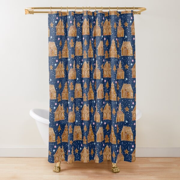 Snow Gingerbread house Shower Curtain