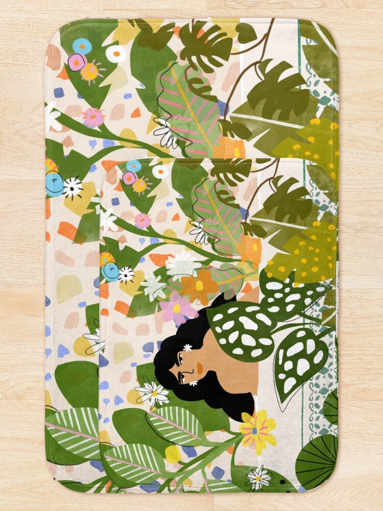 Alternate view of Bathing with Plants Bath Mat