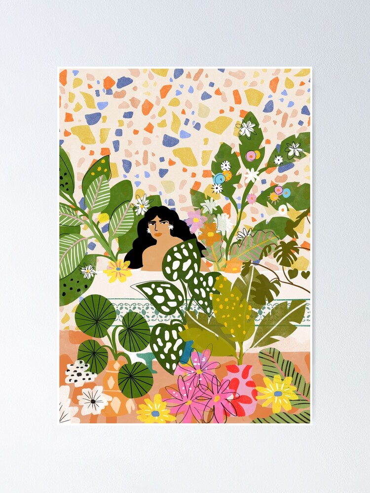 Alternate view of Bathing with Plants Poster