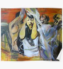 Water game - metamorphosis - original figurative painting by Nataly Poster