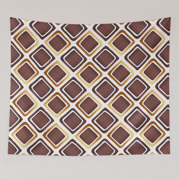 Item preview, Geometric Squares Pattern - Brown and Gold designed and sold by illocharm.