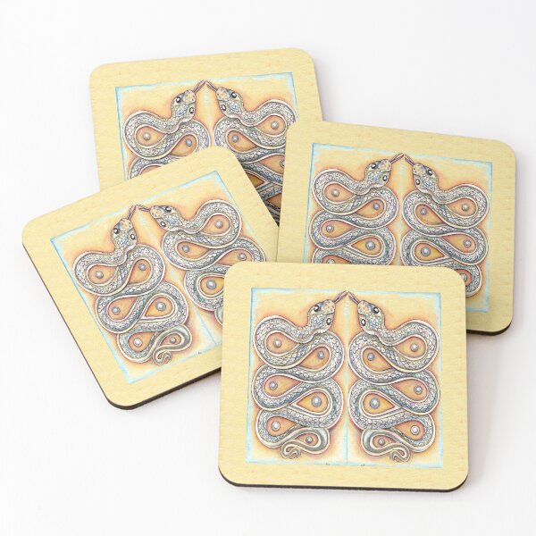 Item preview, Two white snakes hide on the pink sand designed and sold by Patrizia  Ambrosini.