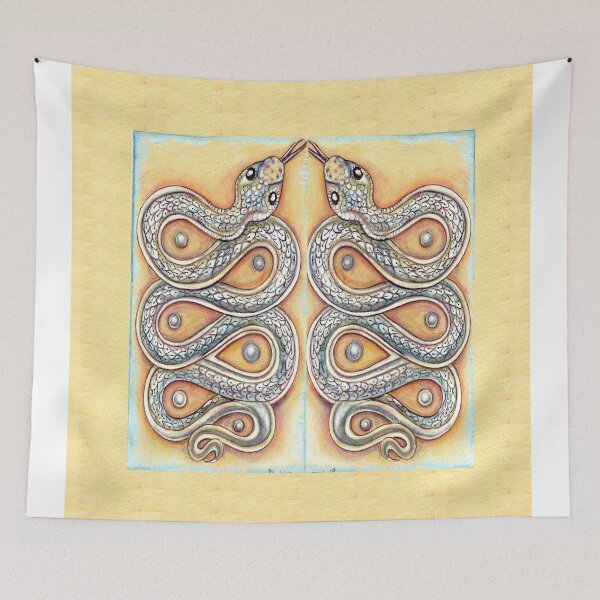 Item preview, Two white snakes hide on the pink sand designed and sold by Patrizia  Ambrosini.