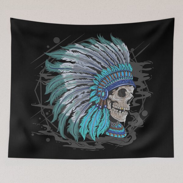 Item preview, Native American chief skull. designed and sold by emphatic.