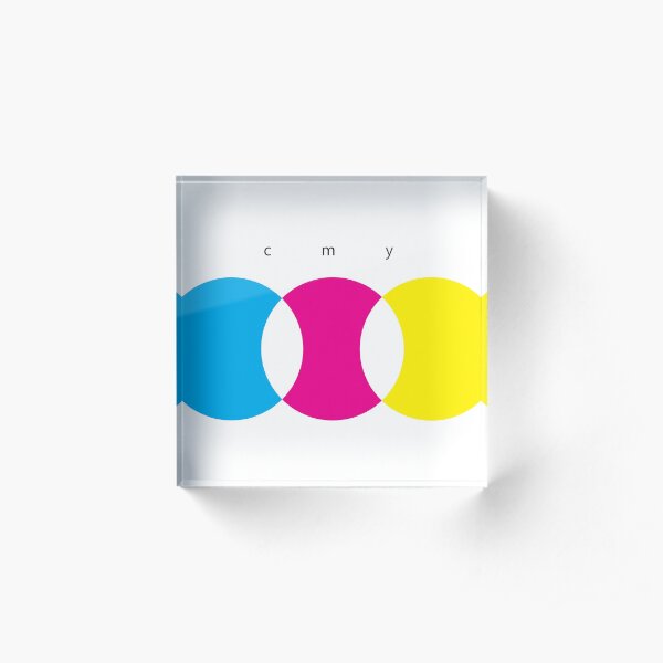 Cyan, Magenta, Yellow Acrylic Block