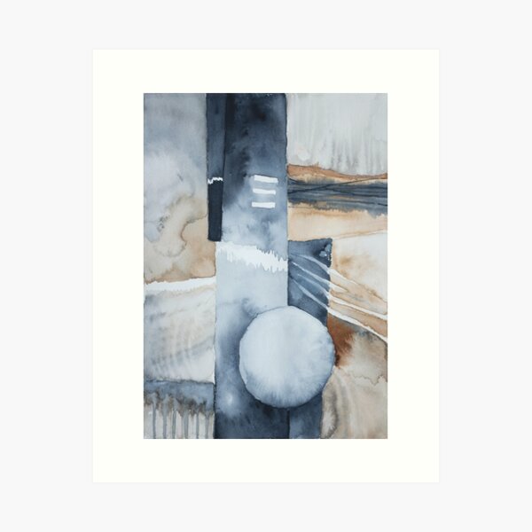 Item preview, navy beige watercolor  designed and sold by ElaSzczepaniak.