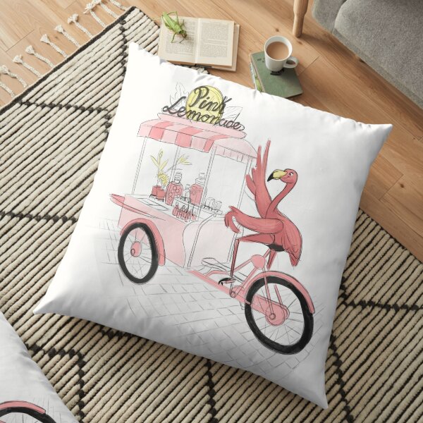 Flamingo Pink Lemonade Floor Pillow