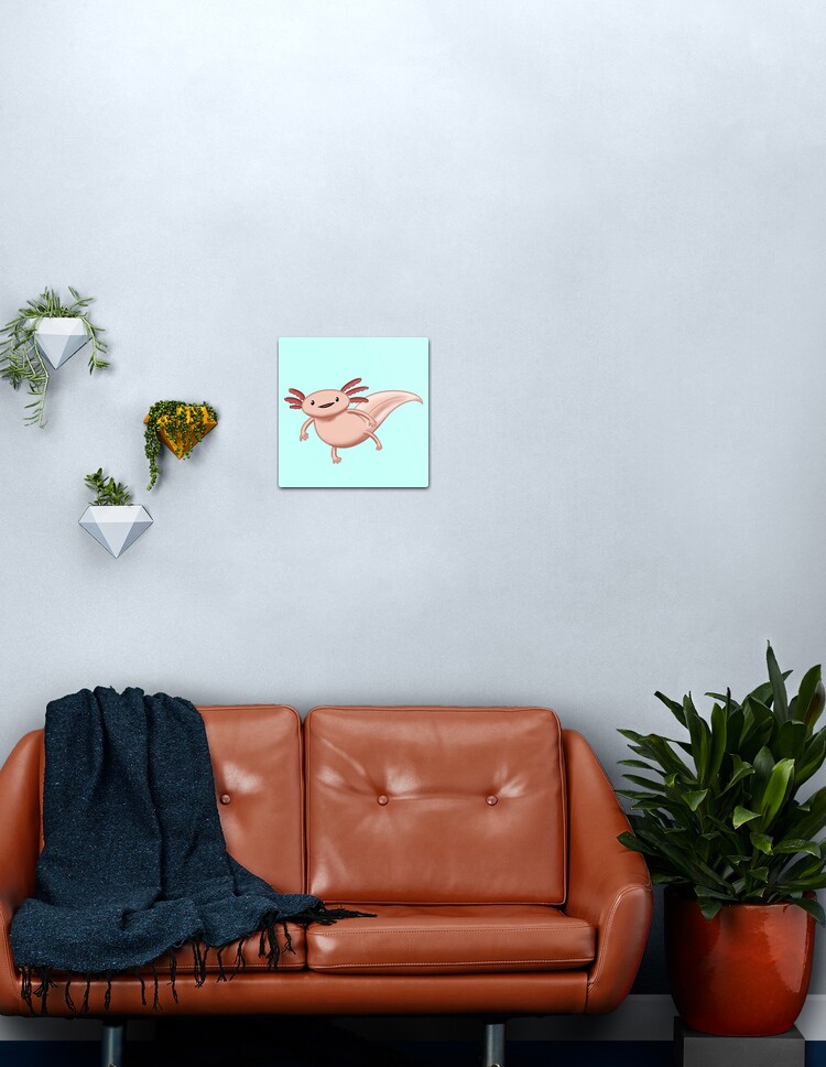 Axolotl Says Hi Metal Print By Mandragoras Redbubble