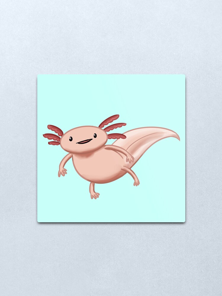 Axolotl Says Hi Metal Print By Mandragoras Redbubble