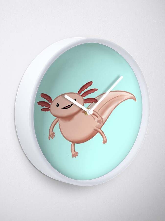 Axolotl Says Hi Clock By Mandragoras Redbubble