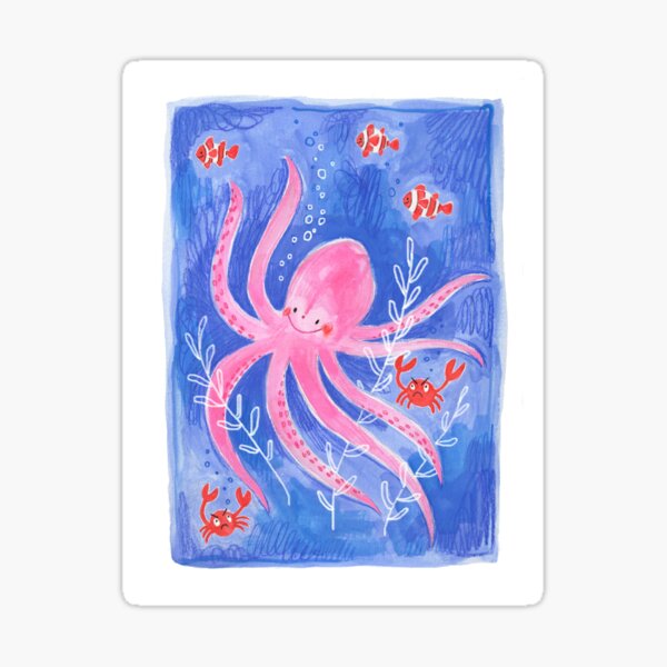 Happy Octopus Sticker
