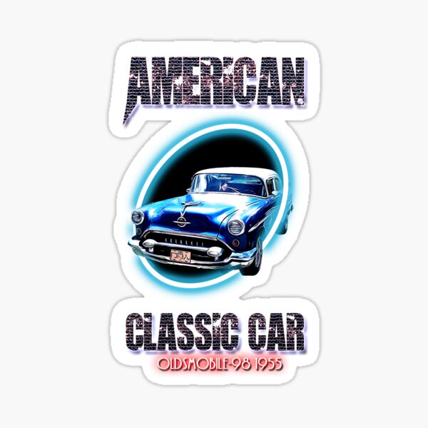 "Oldsmobile classic car neon lights" Sticker for Sale by Decoches