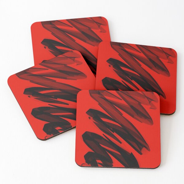 Item preview, 3D Black Scribble on Red Background designed and sold by Samm Poirier.