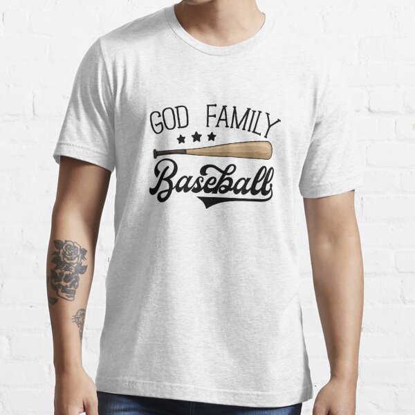 Adult God. Family. Baseball. Navy Blue T-Shirt Medium / Adult