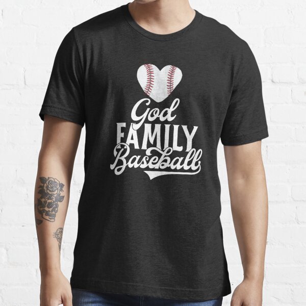 Adult God. Family. Baseball. Navy Blue T-Shirt Medium / Adult