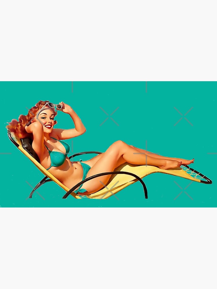 Vintage Pin-up Girl - Lounging in a Bikini | Poster