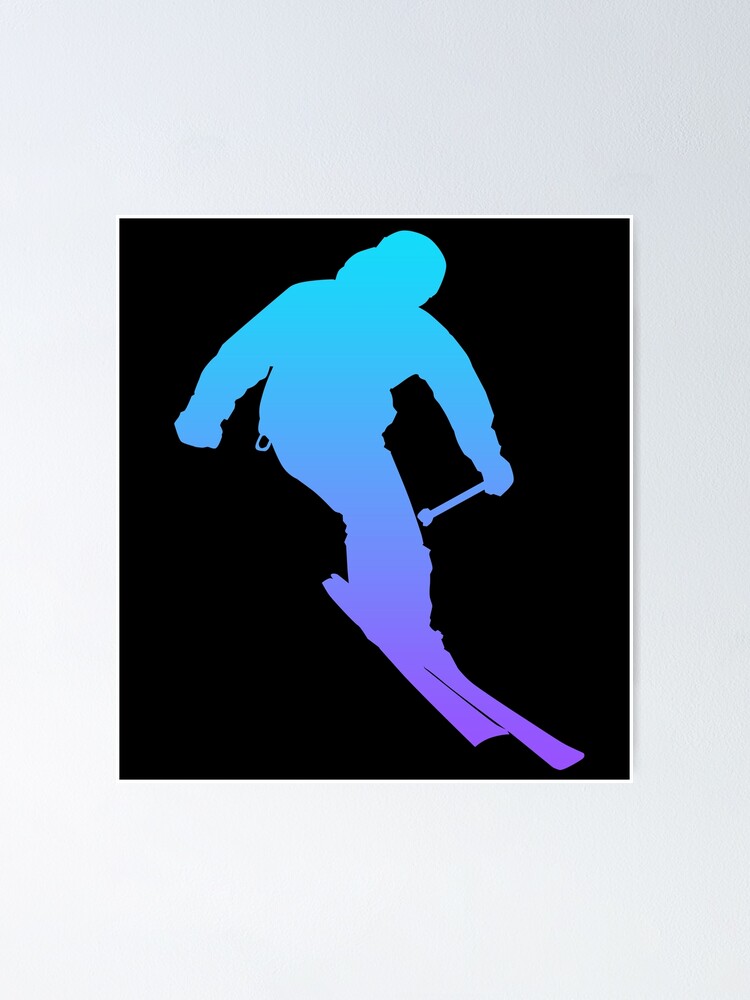 Ski Silhouette Poster By Sophiepacocha Redbubble