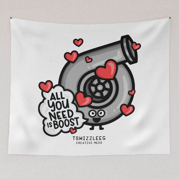 Item preview, Cutest Turbo - All You Need Is Boost (Hearts) designed and sold by TswizzleEG.