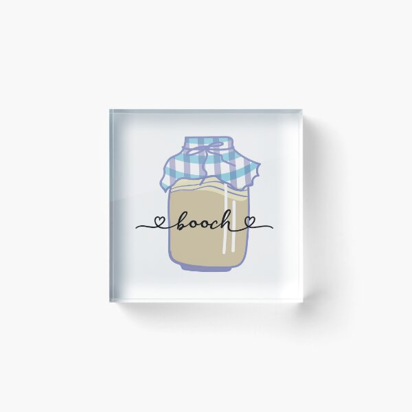 Item preview, Booch, Kombucha fermenting in a jar with a plaid fabric cover. designed and sold by The-Goods.