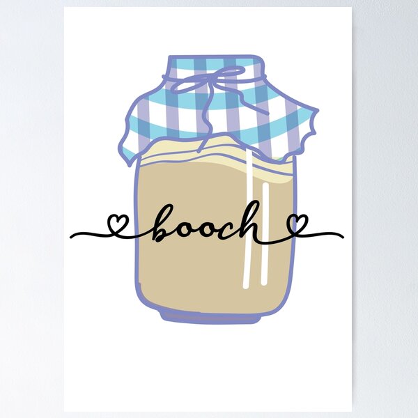 Item preview, Booch, Kombucha fermenting in a jar with a plaid fabric cover. designed and sold by The-Goods.