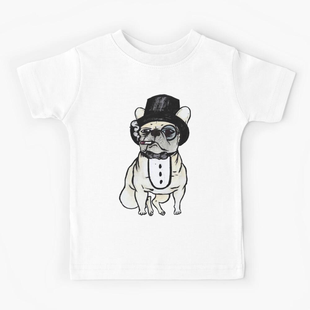 "Gangster French Bulldog" Kids TShirt for Sale by LiddleIdeas Redbubble
