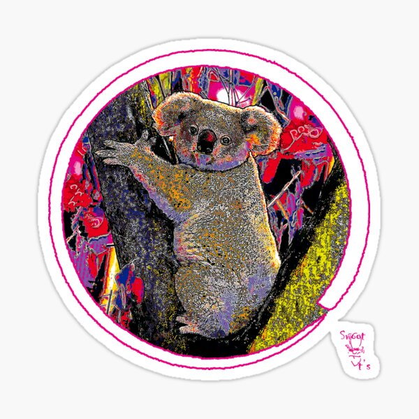 Koala by Swoot - Black Apparel Sticker