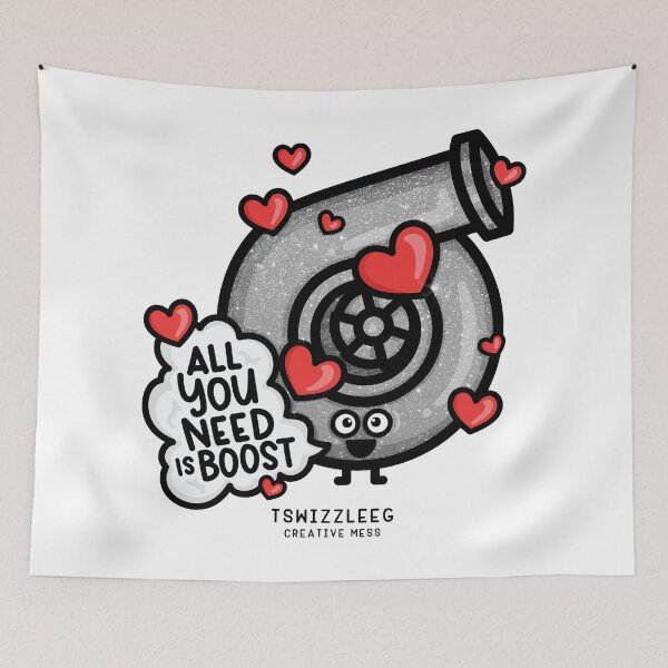 Item preview, Cutest Turbo - All You Need Is Boost (Hearts and Sparkle) designed and sold by TswizzleEG.