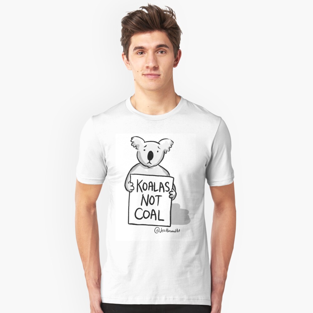 Koalas Not Coal by Jess Harwood Art Slim Fit T-Shirt