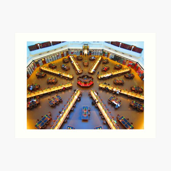 Reading Room Floor at SLV Art Print