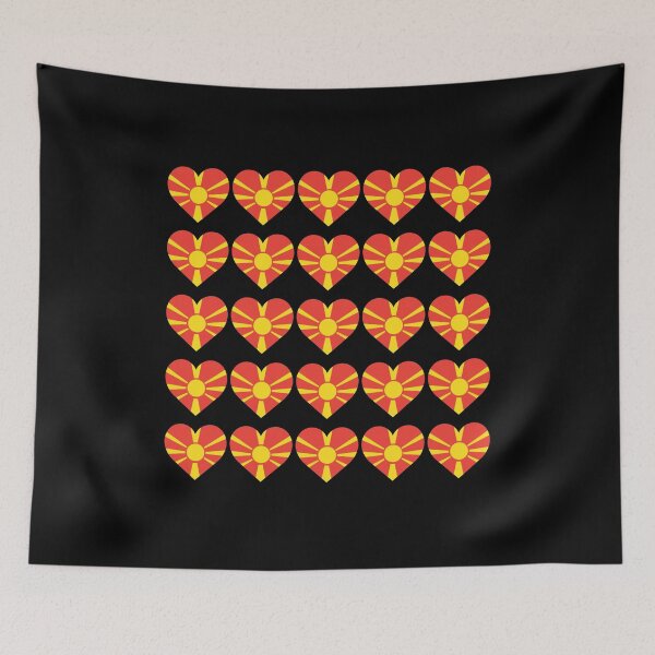 Item preview, Love My Macedonian Hearts Flag designed and sold by HelloFromAja.