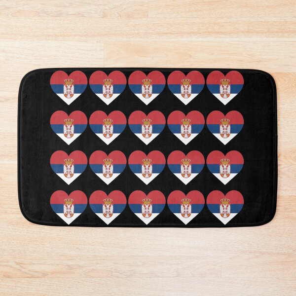 Item preview, Love My Serbian Hearts Flag designed and sold by HelloFromAja.