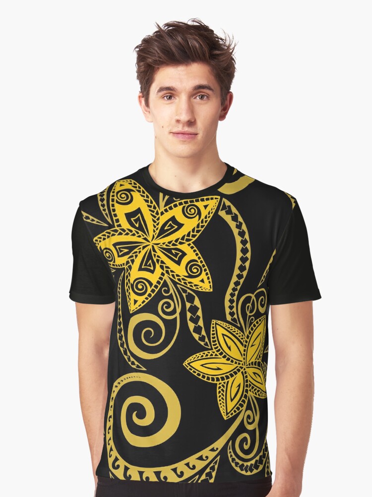 Gold and black graphic sales tee