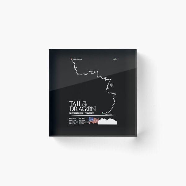 Item preview, Tail of the Dragon Road US 129 Motorcycle Sports Car Trail Map Art Print designed and sold by OuterShellUK.