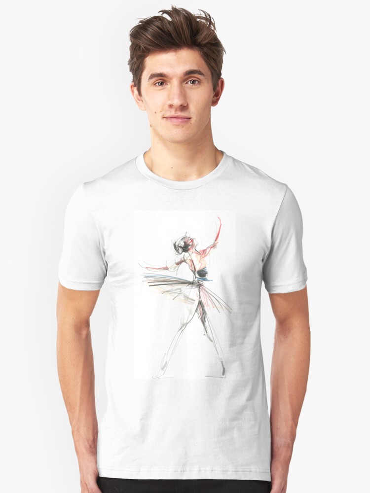 Alternate view of Expressive Dancer Dance Drawing Slim Fit T-Shirt
