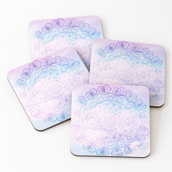 Item preview, Heart Mandala on Unicorn Pastel Clouds #1 #decor #art designed and sold by Anita's & Bella's Art.