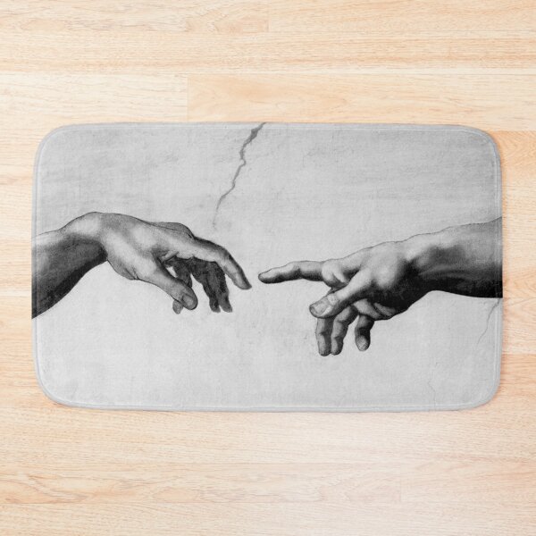 Item preview, The Creation of Adam - Sistine Chapel near-touching hands of God and Adam Red Colorized designed and sold by raidman.