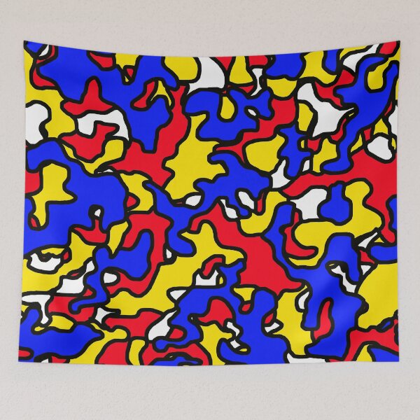 Aperçu de l'œuvre Mondrian Camouflage créée et vendue par Hell-Prints.