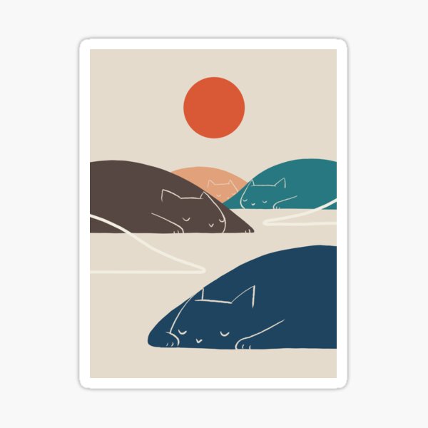 Item preview, Cat Landscape art No.1 designed and sold by ilovedoodle.
