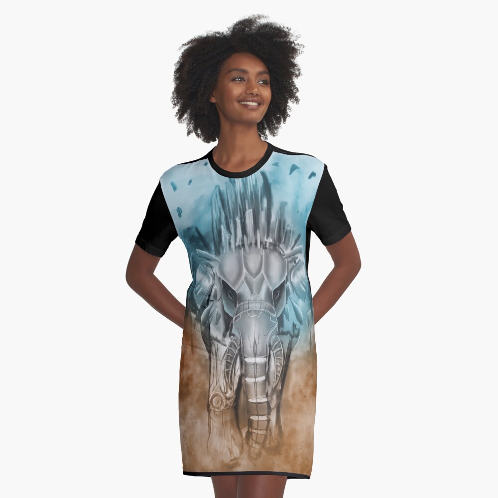 techphant Graphic T-Shirt Dress