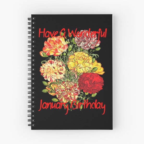 Item preview, Have A Wonderful January Birthday Greeting On Black designed and sold by taiche.