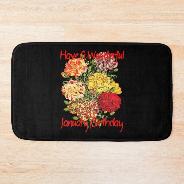 Item preview, Have A Wonderful January Birthday Greeting On Black designed and sold by taiche.