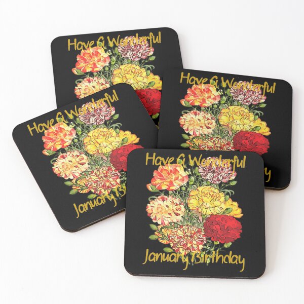 Item preview, Have A Wonderful January Birthday Yellow Text designed and sold by taiche.
