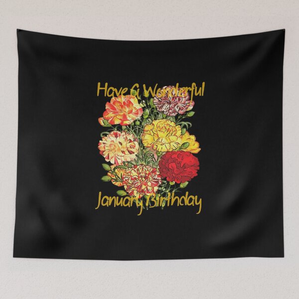 Item preview, Have A Wonderful January Birthday Yellow Text designed and sold by taiche.