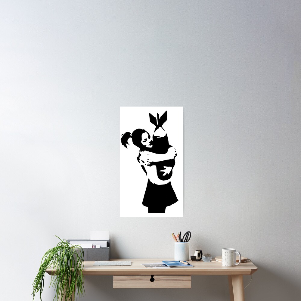Banksy Art Modern Canvas Prints woman Picture Street Art Wall Painting Posters