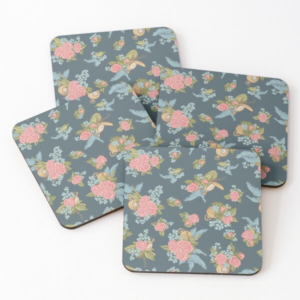 Item preview, Rose, Buddleia, and Forget-me-not bouquets on Stone Blue designed and sold by DoodleTrees.