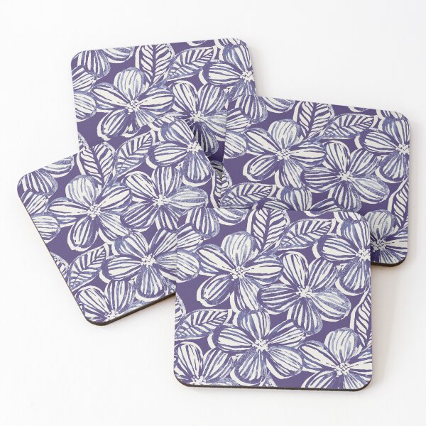 Item preview, Bold Textured Monochrome Indigo Linework Floral designed and sold by micklyn.